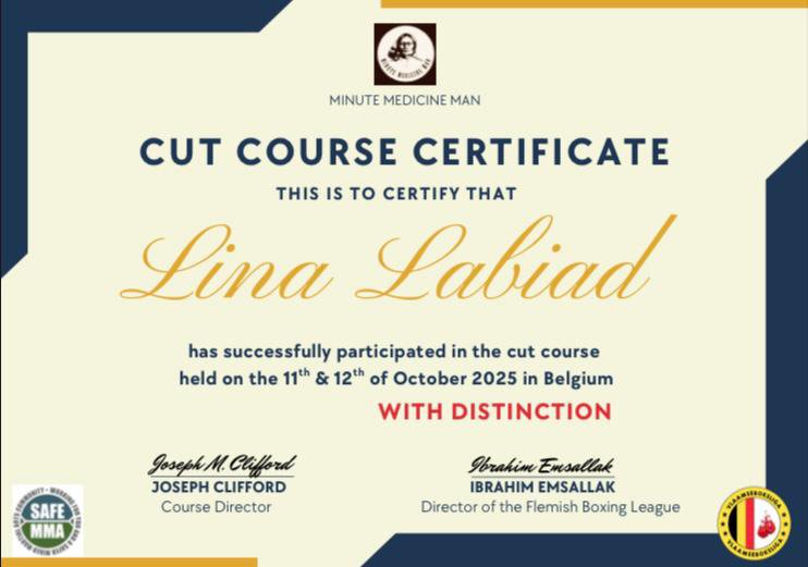 Cut Course Certificate — With Distinction — Lina Labiad